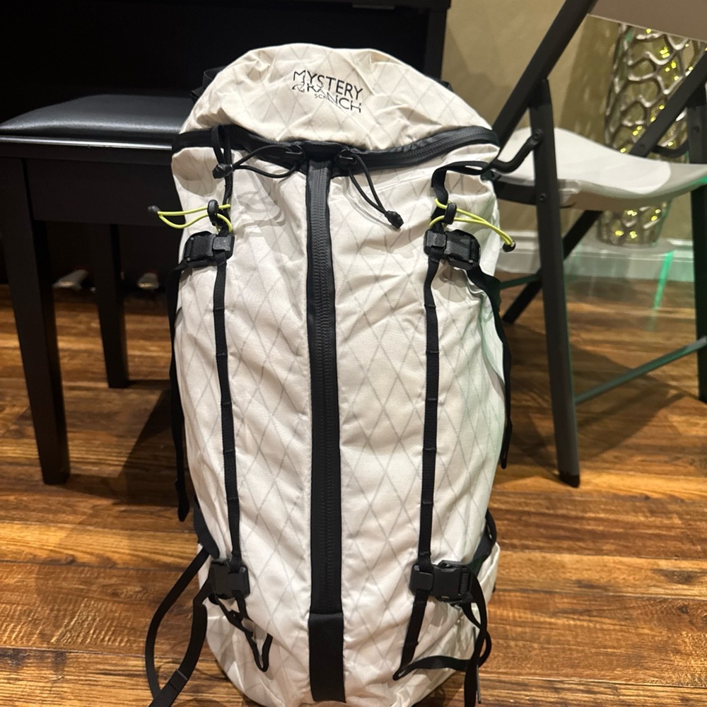 MYSTERY RANCH White Diamond-Quilted Backpack with Black Trim